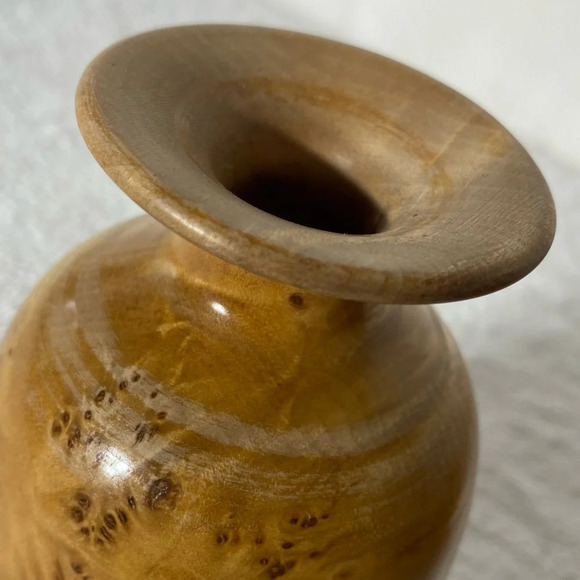 Vintage Hand Turned Burl Wood Vase - Picture 6 of 13